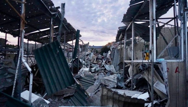 Man injured, administrative buildings, market, houses destroyed in missile attack on Dnipro