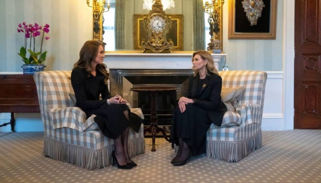 First Lady Olena Zelenska meets with Princess of Wales Catherine