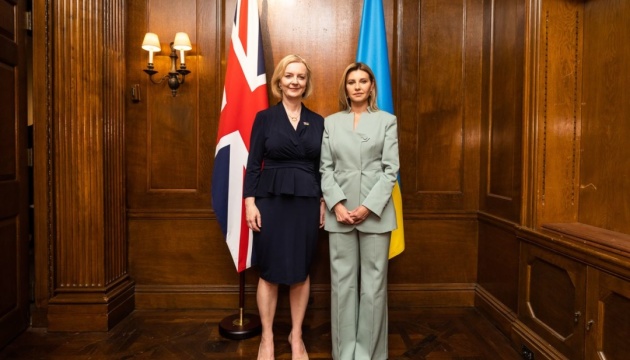 First Lady Zelenska, UK PM Truss meet in New York