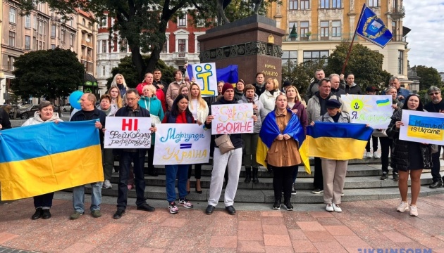 In Städten der Ukraine finden Demos gegen Pseudoreferenden statt