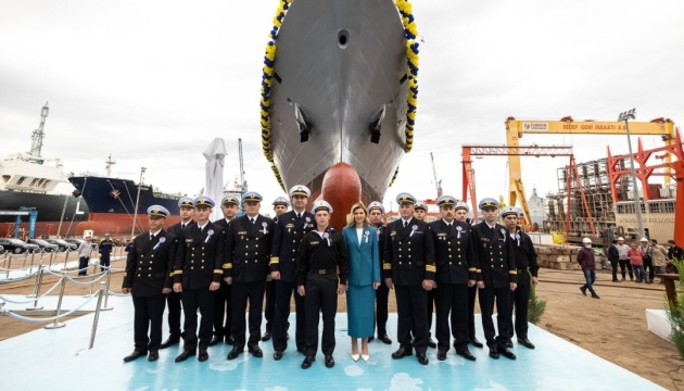 First Lady takes part in launching ceremony of Hetman Ivan Mazepa corvette