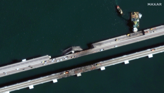Maxar Technologies zeig neue Satellitenbilder der Krim-Brücke