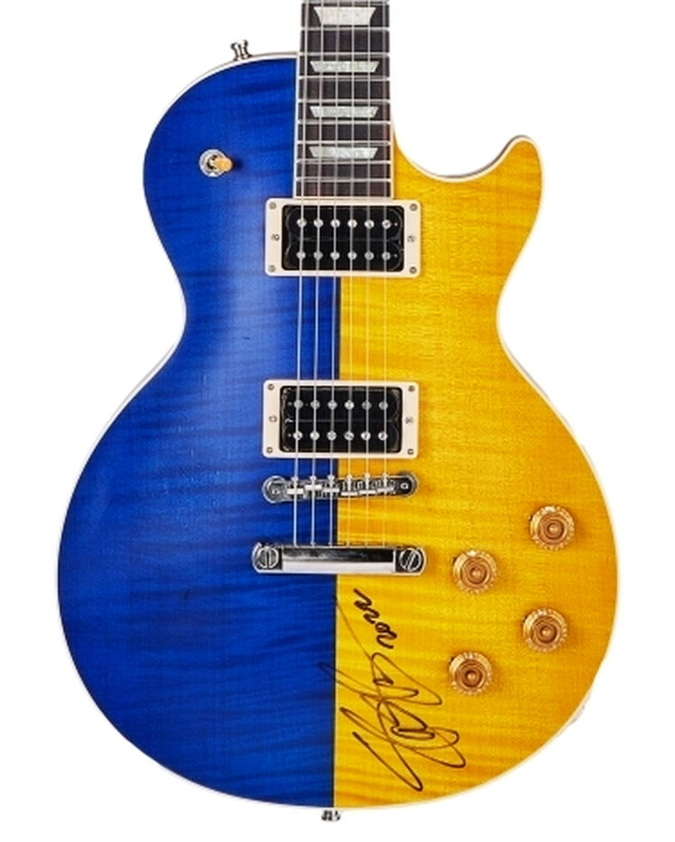 6-Гітара серії “Gibson Guitars For Peace Ukraine”, що належала колишньому гітаристу “Guns‘N’Roses” Слешу