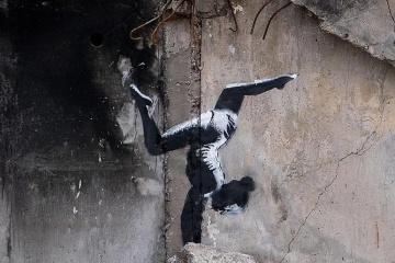 Banksy partage une photo de son œuvre à Borodyanka