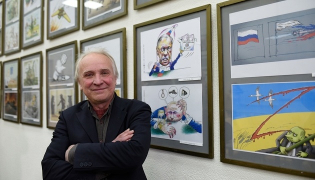 У Києві презентували виставку карикатур «100 поглядів на війну»