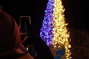 Encienden el árbol de Navidad en Kyiv