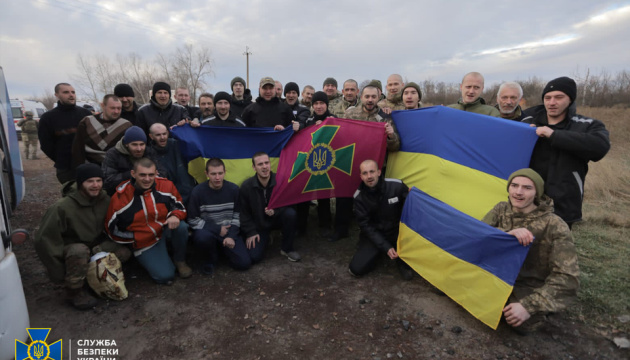 Security Service of Ukraine shares photos of military released from Russian captivity