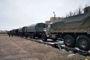 Several trains carrying Russian military equipment, soldiers arrive in Belarus Friday