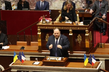 Le président de la Verkhovna Rada de l’Ukraine fait un discours devant l’Assemblée nationale de France 