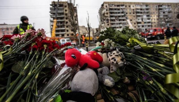 Child's body retrieved from under rubble of apartment block in Dnipro destroyed by Russian missile