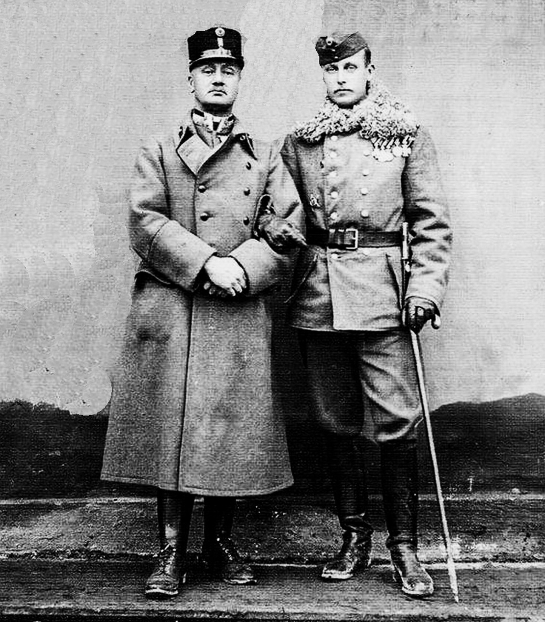 Вільгельм фон Габсбург із полковником Казимиром Гужковським, січень 1918 р.