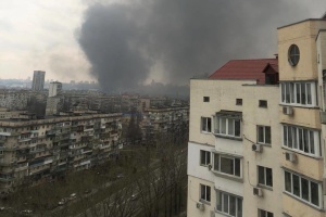 Kyjiw: Werk brennt in Stadtbezirk Podil