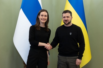 Volodymyr Zelensky a reçu Sanna Marin à Kyiv 