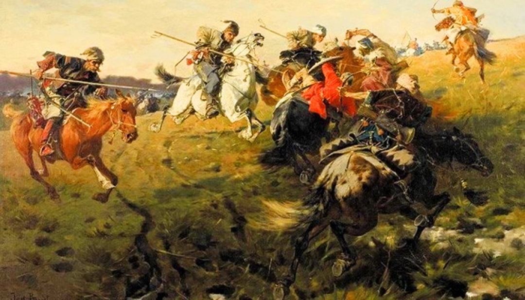 Юзеф Брандт, “Битва козаків із татарами з Кримського ханства”, 1890 р.