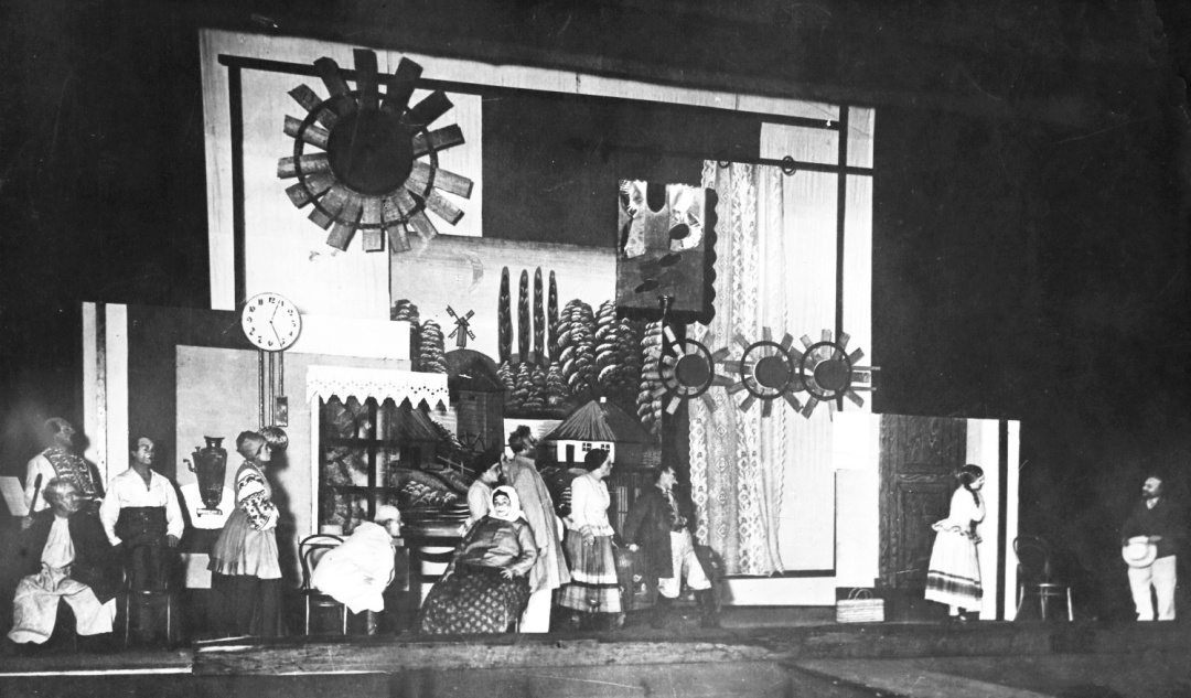 Сцена з вистави «Народний Малахій», театр «Березіль», 1928 р.