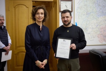 Zełenski spotkał się z dyrektor generalną UNESCO, otrzymał zaświadczenie dotyczące Odessy