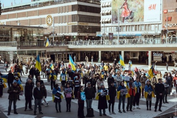Support rally for captive defenders of Zmiinyi Island holds in Stockholm
