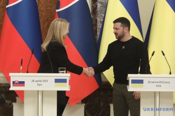 Zełenski spotkał się z prezydent Słowacji

