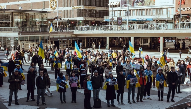 Support rally for captive defenders of Zmiinyi Island holds in Stockholm