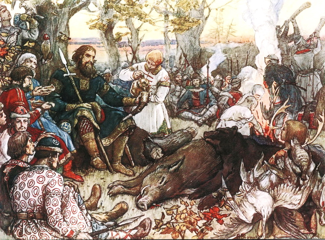 Віктор Васнєцов, “Володимир Мономах на відпочинку після полювання”, 1848 р.
