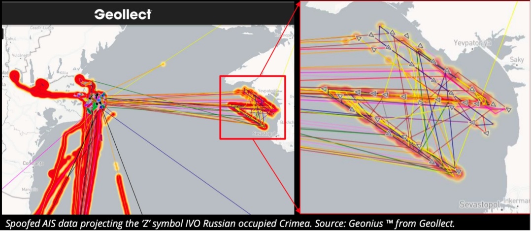 Los rusos falsificaron los datos de los barcos para crear su esvástica en el Mar Negro