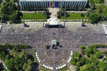 Massenkundgebung zur Unterstützung europäischer Integration Moldawiens in Chisinau