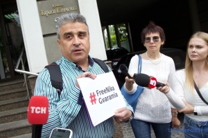 Українські журналісти провели у Києві акцію на підтримку ув’язненого грузинського колеги