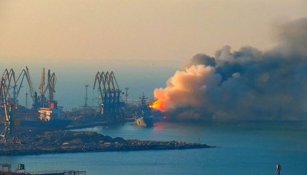 Satellite imagery of Berdiansk port attack consequences published 