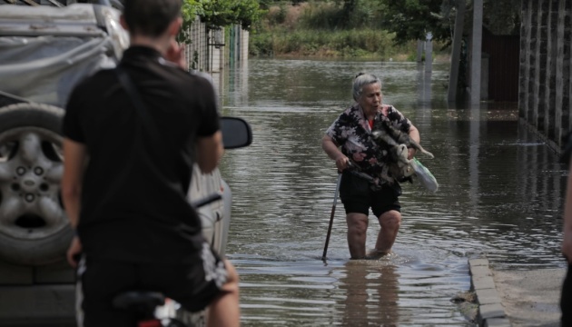 Les Ukrainiens sauvent les animaux après l’inondation de la région de Kherson après l'explosion de la centrale hydroélectrique de Nova Kakhovka 