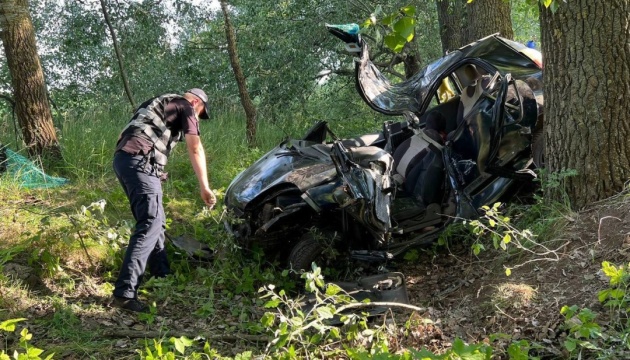 На Київщині Cherry в'їхала у дерево - водійка загинула, четверо дітей травмовані