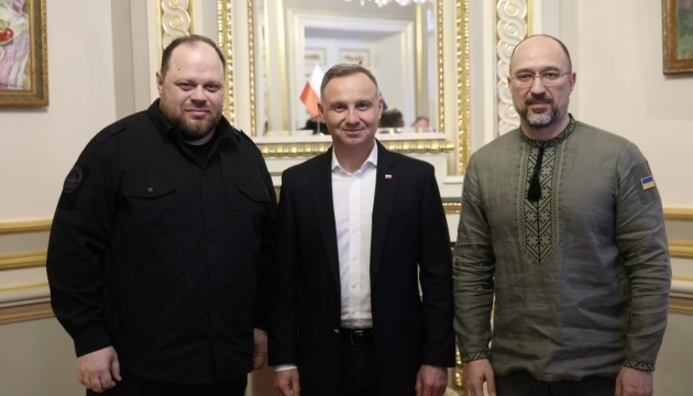 Stefanczuk i Szmyhal spotkali się z prezydentem Polski

