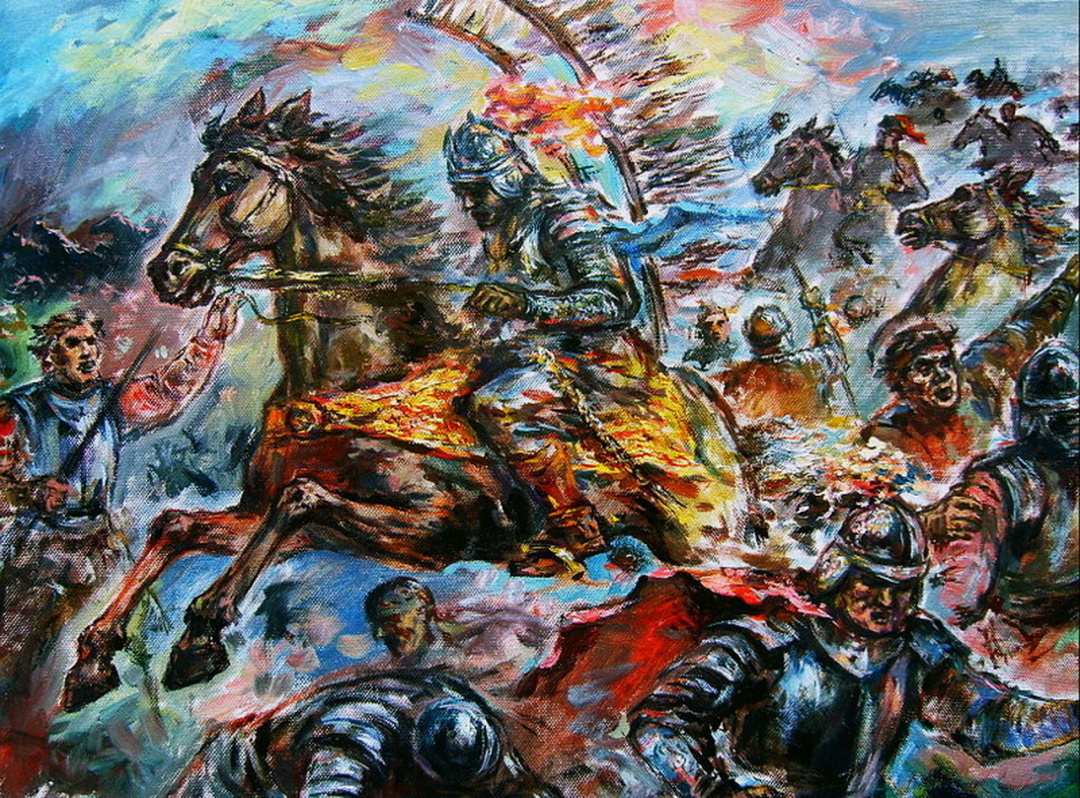 “Відступ польських гусар у битві під Пилявцями”, 1648 р.