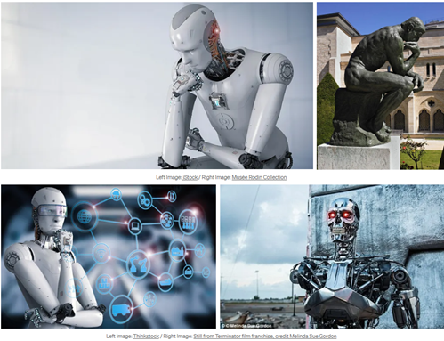 Приклади зображень ШІ як людиноподібних роботів, зібрані дослідницями Лізою Талією Моретті й Енн Труайє Роджерс