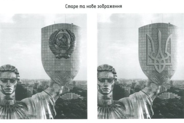 Trident replaces Soviet coat of arms on Motherland monument in Kyiv - work permit issued