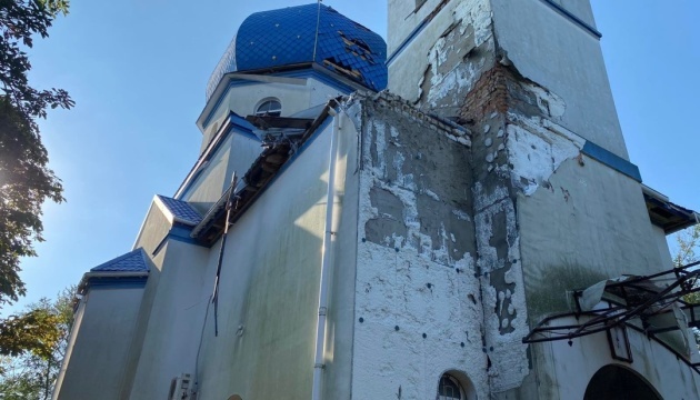 OCU shows church shelled by Russians in Kherson region