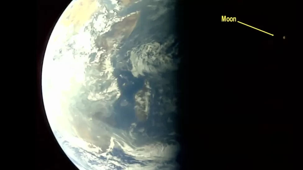 Первый индийский аппарата по исследованию Солнца сделал снимки Земли и Луны из космоса