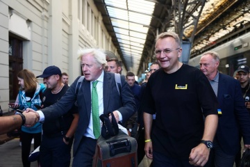 Boris Johnson llega a Lviv