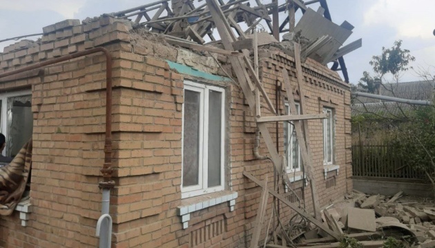 Enemy hits Nikopol twice: woman injured, 15 houses damaged