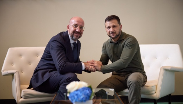 Zelensky meets with Michel in New York