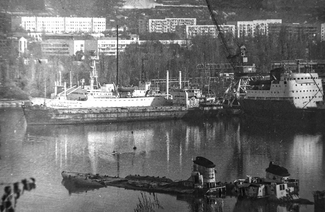 В одній з кримських бухт відбувається порізка на металолом військових кораблів / Фото Сергія Світлицького, грудень 1996 року