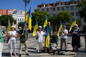 У центрі Лісабона українці організували акцію на підтримку ЗСУ