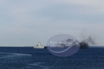 Russia’s Pavel Derzhavin ship hit again, leaves scene – Ukraine’s Navy spox
