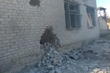 Kindergarten, house damaged in Russian shelling of Kherson region’s Zolota Balka