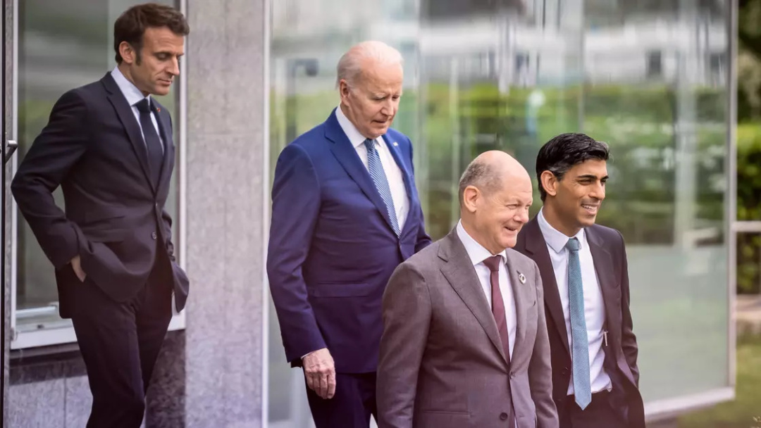 French President Macron, German Chancellor Scholz, British Prime Minister Sunak and US President Biden