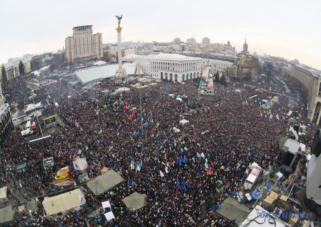 Volksversammlung auf dem Majdan Nesaleschnosti, Kyjiw, 15. Dezember 2013. / Foto von Oleksandr Prokopenko
