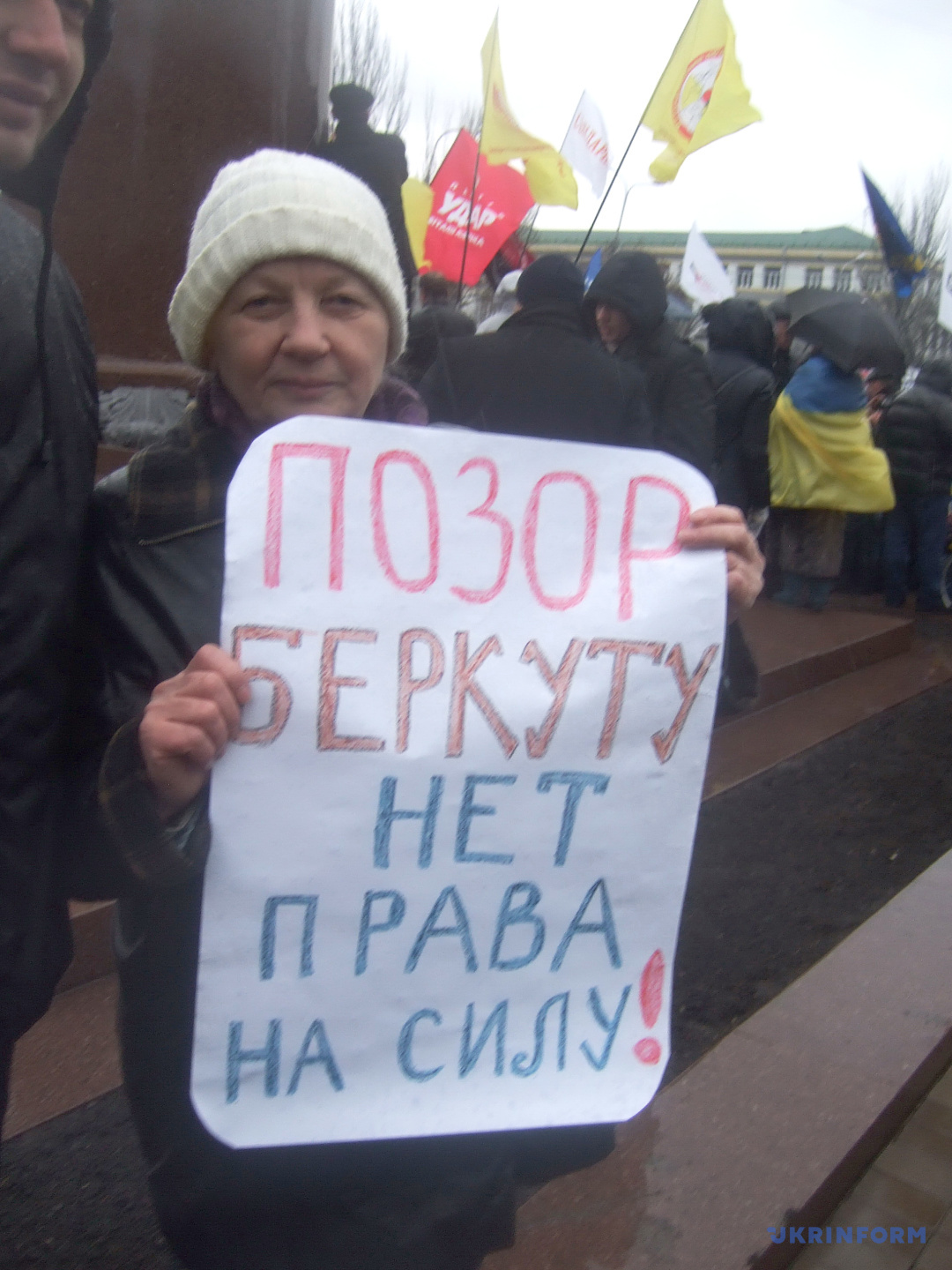 Participants à une action en soutien aux manifestants à Kyiv près du monument de Taras Shevchenko, Donetsk, le 1er décembre 2013. / Photo : Yuli Zozulia
