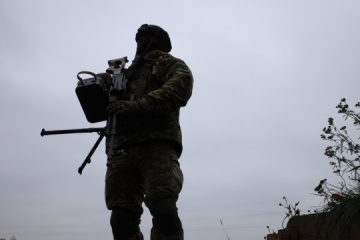Ukrainian border guards destroy enemy kamikaze drone in Bakhmut sector