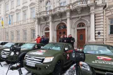 Military in Lviv region receive vehicles equipped to destroy Shahed drones