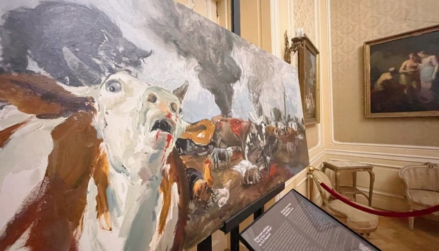 У Львові триває виставка картини про події під час окупації села Олександрівка на Херсонщині
