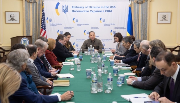 Yermak meets with leading American experts, opinion leaders in United States